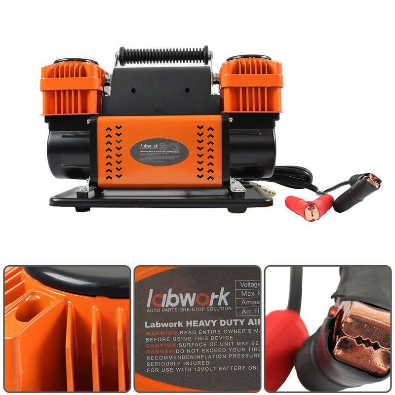 DURAFORCE Portable 12v True Dual Air Compressor 10.6 CFM For Truck Tires RV