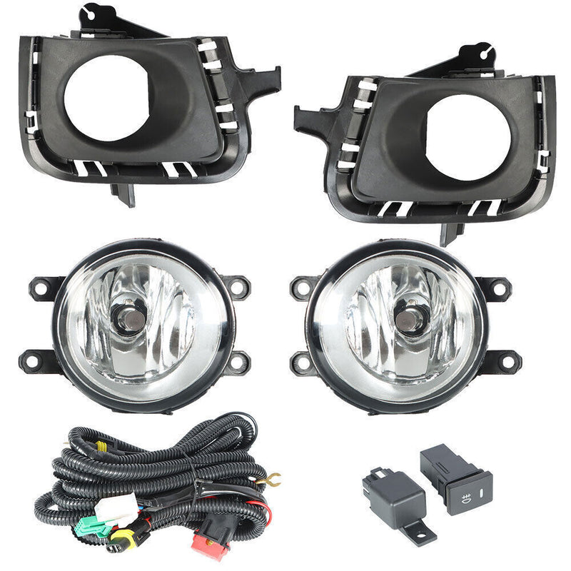 DURAFORCE Front LH+RH Fog Light Lamps For 2012-2014 Toyota Prius C W/bezel+switch