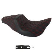 DURAFORCE Red Lattice Stitch Step-Up Seat For Touring Road King Electra Street Glide 08+