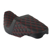 DURAFORCE Red Lattice Stitch Step-Up Seat For Touring Road King Electra Street Glide 08+