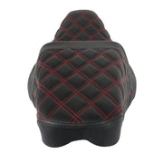 DURAFORCE Red Lattice Stitch Step-Up Seat For Touring Road King Electra Street Glide 08+