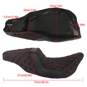 DURAFORCE Red Lattice Stitch Step-Up Seat For Touring Road King Electra Street Glide 08+