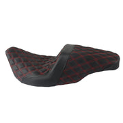 DURAFORCE Red Lattice Stitch Step-Up Seat For Touring Road King Electra Street Glide 08+