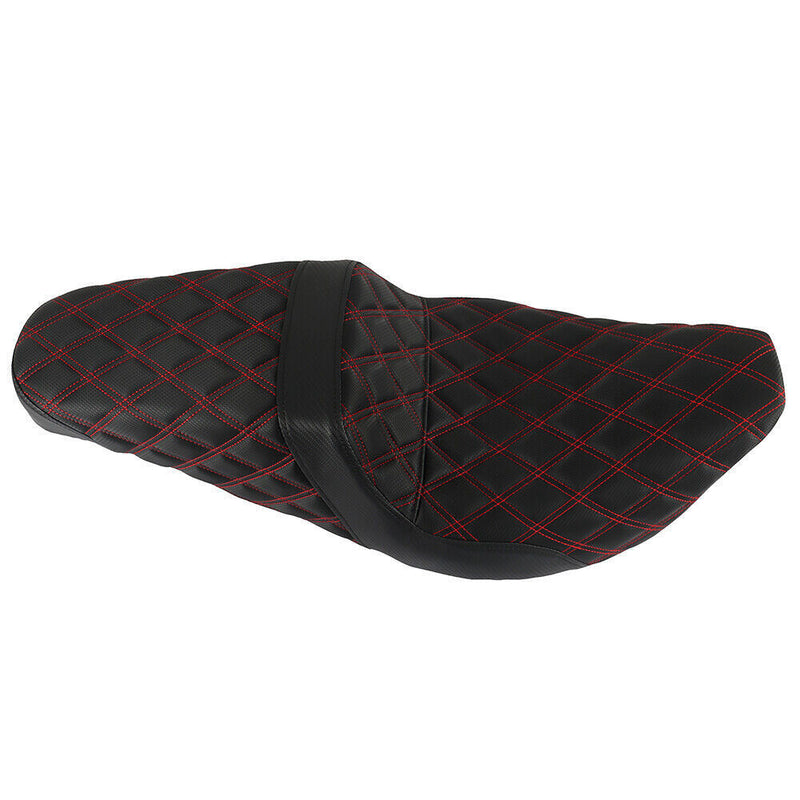 DURAFORCE Red Lattice Stitch Step-Up Seat For Touring Road King Electra Street Glide 08+