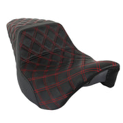 DURAFORCE Red Lattice Stitch Step-Up Seat For Touring Road King Electra Street Glide 08+
