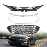DURAFORCE Front Upper Grille Lower Grille For 2019-2023 Chevrolet Malibu Chrome
