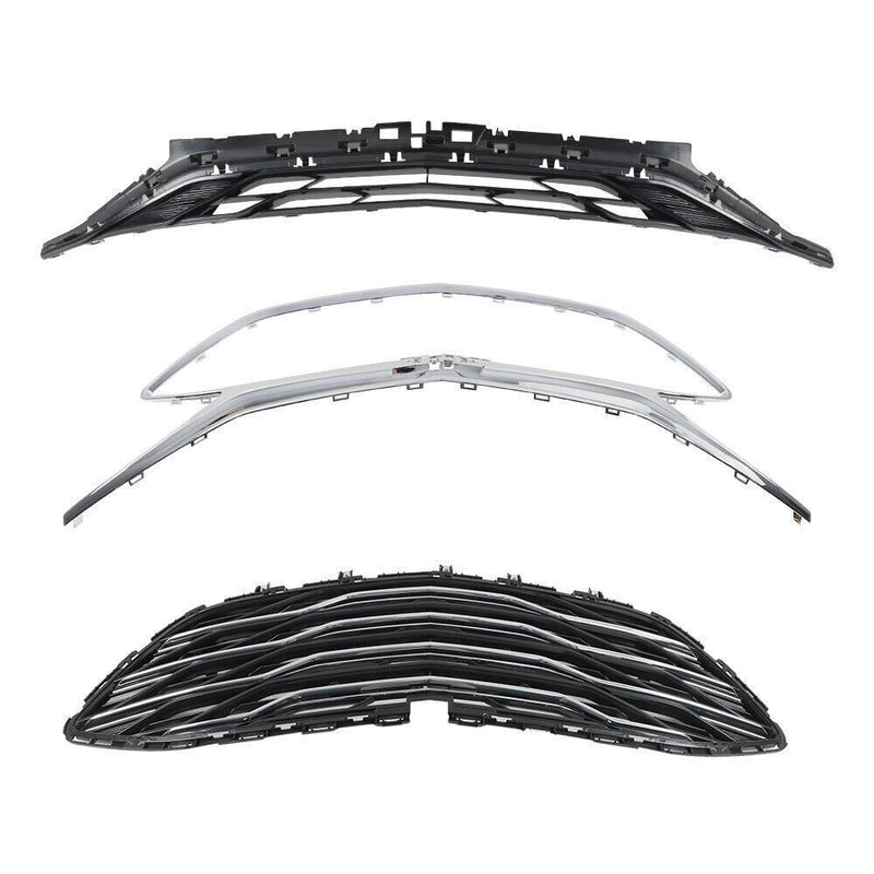 DURAFORCE Front Upper Grille Lower Grille For 2019-2023 Chevrolet Malibu Chrome