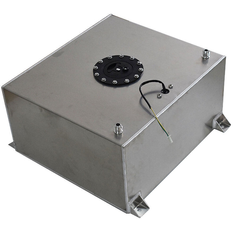 DURAFORCE 15 Gallon Polished Aluminum Racing Drift Fuel Cell Tank + level Sender