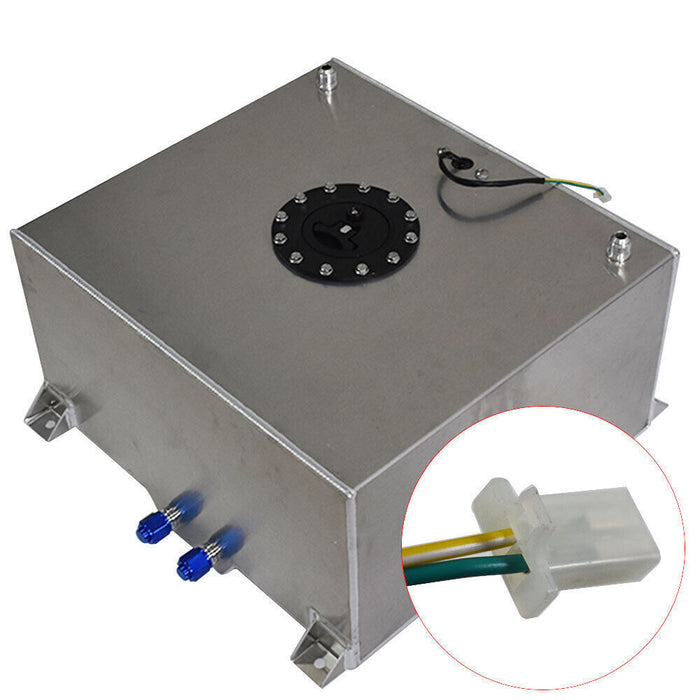 DURAFORCE 15 Gallon Polished Aluminum Racing Drift Fuel Cell Tank + level Sender