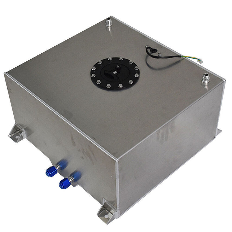 DURAFORCE 15 Gallon Polished Aluminum Racing Drift Fuel Cell Tank + level Sender