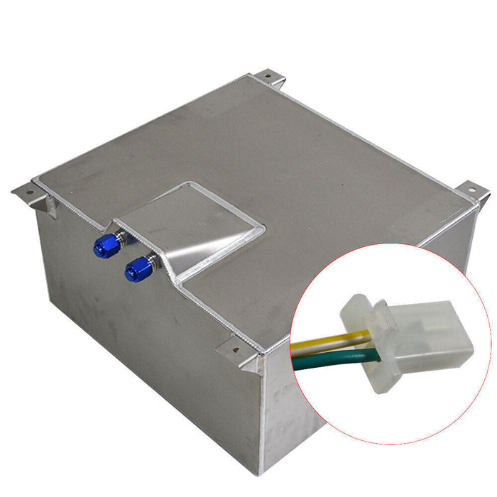 DURAFORCE 15 Gallon Polished Aluminum Racing Drift Fuel Cell Tank + level Sender