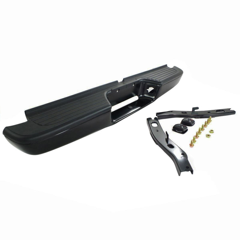 DURAFORCE Rear Step Bumper Assembly For 1995-2004 Toyota Tacoma Truck Black Steel