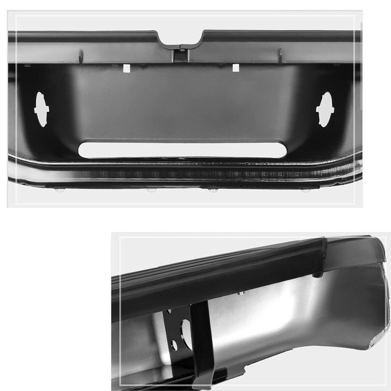 DURAFORCE Rear Step Bumper Assembly For 1995-2004 Toyota Tacoma Truck Black Steel