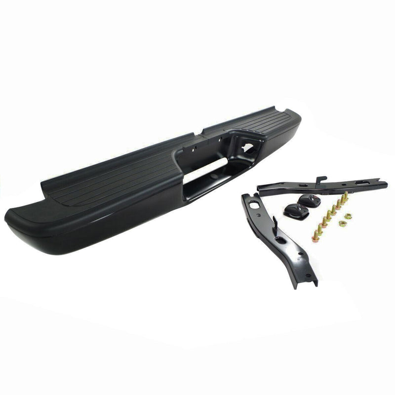 DURAFORCE Rear Step Bumper Assembly For 1995-2004 Toyota Tacoma Truck Black Steel