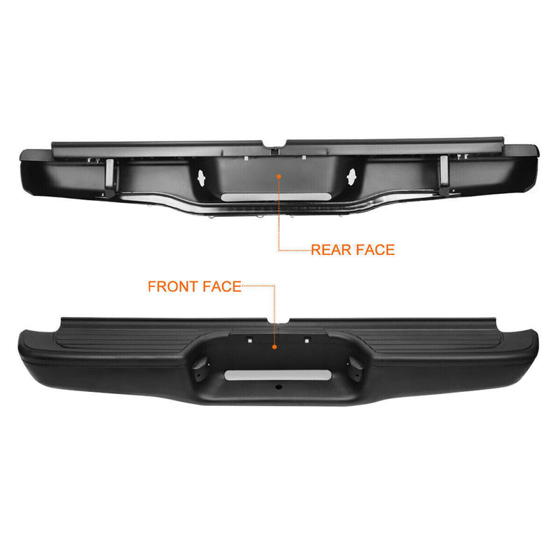DURAFORCE Rear Step Bumper Assembly For 1995-2004 Toyota Tacoma Truck Black Steel
