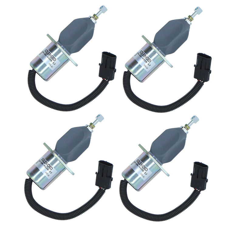 DURAFORCE 4PCS Fuel Shut Down Solenoid SA-4026-12 For Cummins 5.9L & 8.3L Diesel Engines
