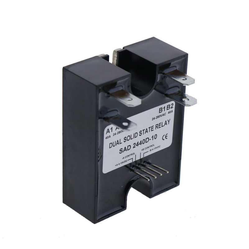 DURAFORCE New Dual Solid State Relay Turn On SSR 4-15VDC Input 280VAC 40A D2440D-10