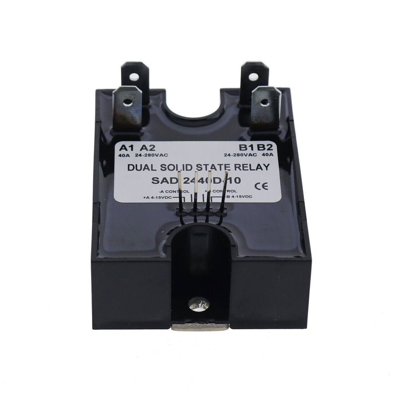 DURAFORCE New Dual Solid State Relay Turn On SSR 4-15VDC Input 280VAC 40A D2440D-10