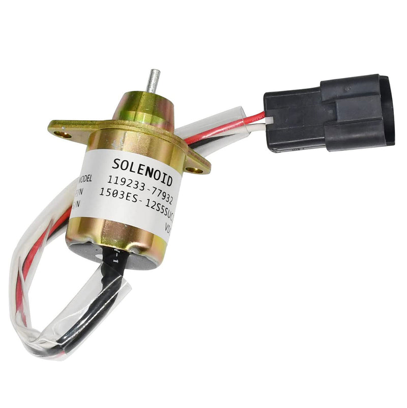 DURAFORCE Fuel Shutoff Solenoid 119233-66510 For Yanmar Engines 4TNV94L-SFN 4TNV98L-SFN
