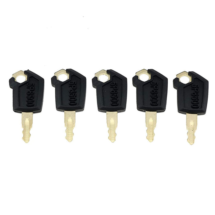 DURAFORCE 5X Ignition Keys with Key Chain 5P8500 For Caterpillar CAT Heavy Equipment
