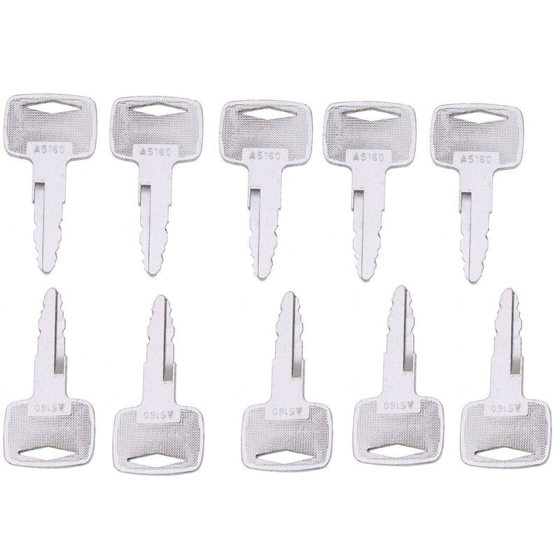 DURAFORCE New 10X Ignition Keys 91A07-01910 A5160 For Mitsubishi Caterpillar CAT Forklift