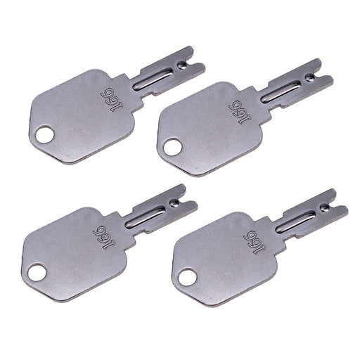 DURAFORCE 4PCS Ignition Keys 166 For Cat Forklifts 6T-2663,Daewoo Skid Steers 430 440 450