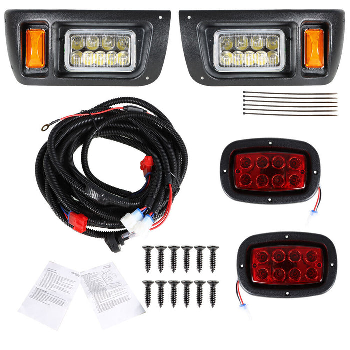 DURAFORCE Golf Cart LED Headlights + Tail Lights Kit 1993+ For Club Car DS G&E Golf Cart
