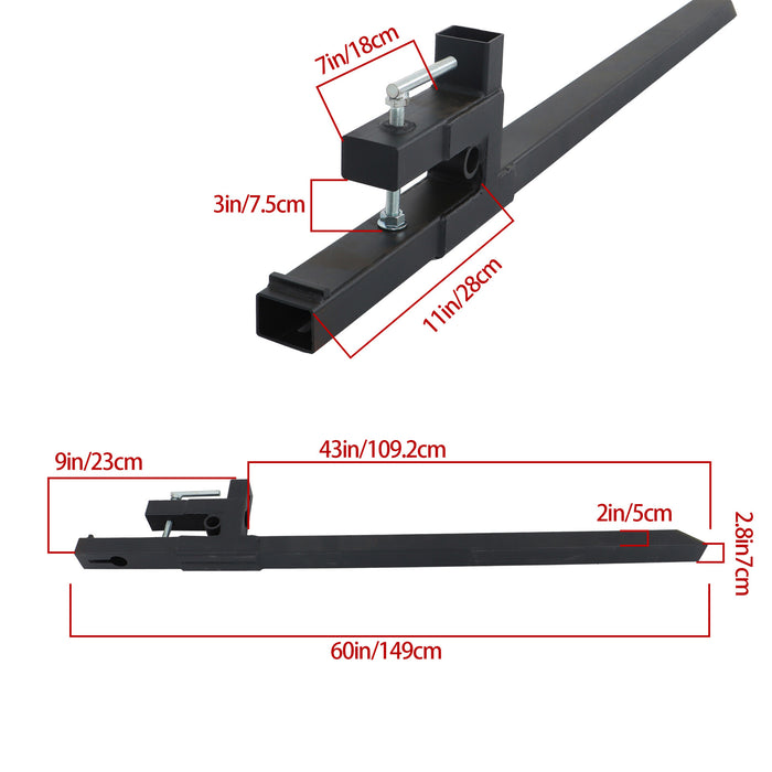 DURAFORCE 60" Heavy Duty Quick Attach Bucket Fork Clamp on Pallet Forks 2000 lbs