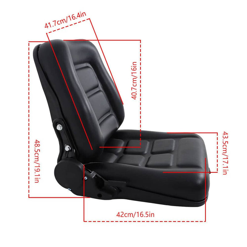 DURAFORCE Adjustable Backrest Slide PVC Leather Suspension Forklift Tractor Seat US