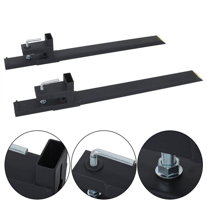 DURAFORCE Clamp On Bucket Loader Attachment Skid Steer Tractor Pallet Forks 60" 4000Lbs