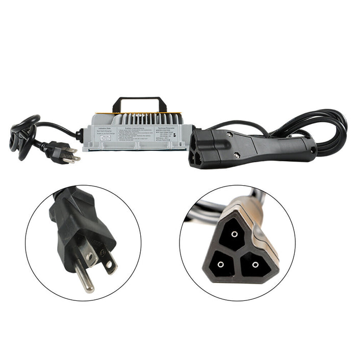 DURAFORCE 3-Pin Triangular Plug For E-Z-GO TXT/RXV Golf Carts Battery Charger 48V 17A