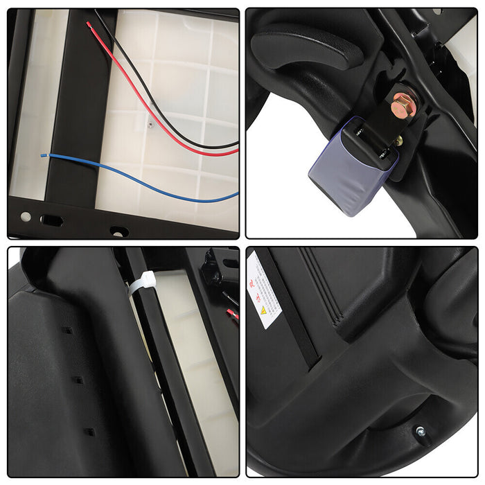 DURAFORCE Universal Forklift Seat w/ Seatbelt & Switch, Adjust Backrest