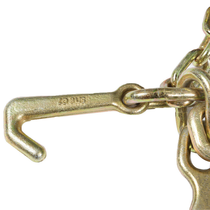 DURAFORCE 2× G70 V-Chain Bridle w/8" Medium J Hooks,T- Hook&J-Hook w/Grab Hooks 5/16''x3'