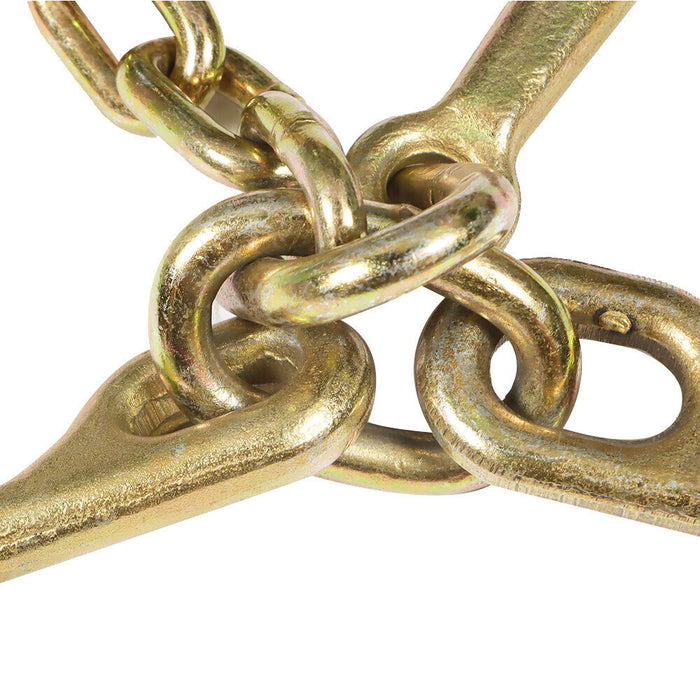 DURAFORCE 2Pcs 5/16''x3' G70 V-Chain Bridle w/8" Medium J Hooks T- Hook&J-Hook w/Grab Hook