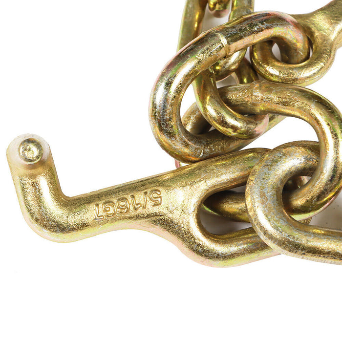 DURAFORCE 2Pcs 5/16''x3' G70 V-Chain Bridle w/8" Medium J Hooks T- Hook&J-Hook w/Grab Hook