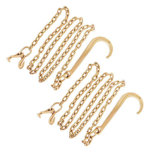 DURAFORCE 2Pack 5/16 x 10 FT Grade 70 Tow Chain 15" Mini J Hook Recovery Wrecker Axle