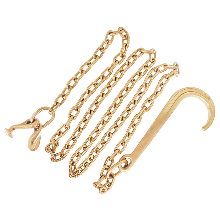 DURAFORCE 2 PACK 5/16 x 10' Grade 70 Tow Chain 15" Mini J Hook Recovery Wrecker Axle Chain