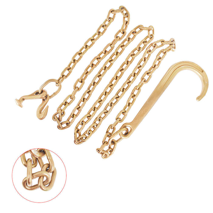 DURAFORCE 2 PACK 5/16 x 10' Grade 70 Tow Chain 15" Mini J Hook Recovery Wrecker Axle Chain