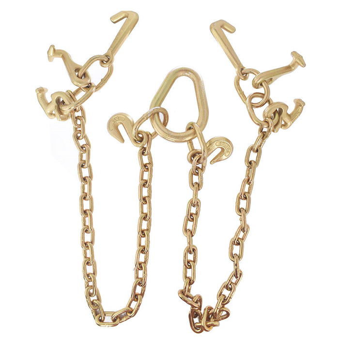 DURAFORCE NEW Chain V Bridle w/ RJT Hook Tow Truck Winch Cable Pull Wrecker