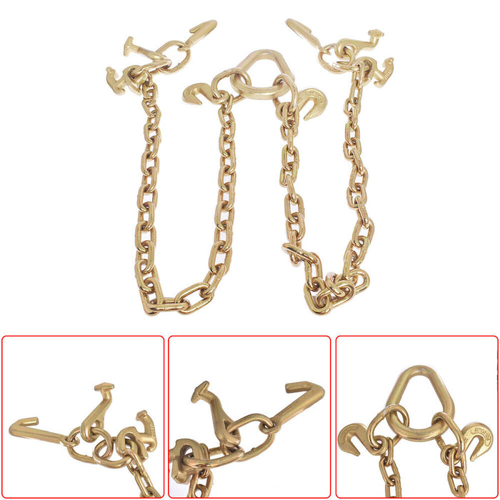 DURAFORCE NEW Chain V Bridle w/ RJT Hook Tow Truck Winch Cable Pull Wrecker