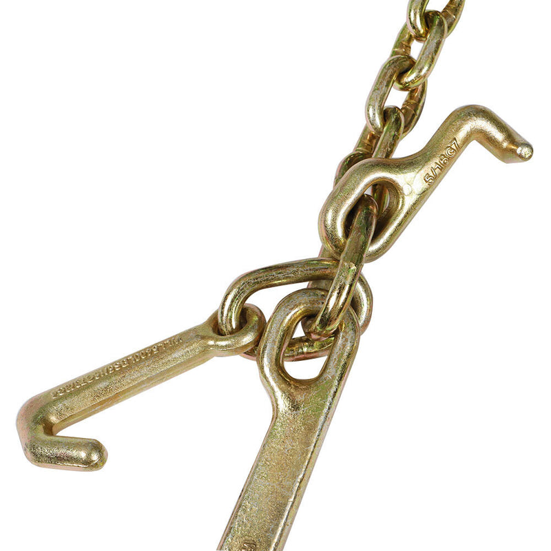 DURAFORCE New G70 V-Chain Bridle w/ 15" Large J Hooks, T- Hook&J-Hook w/Grab Hooks 2' Legs