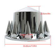 DURAFORCE Chrome Semi Trucks Hub Cover Wheel Set Rear 33mm Nut Covers Spike USA