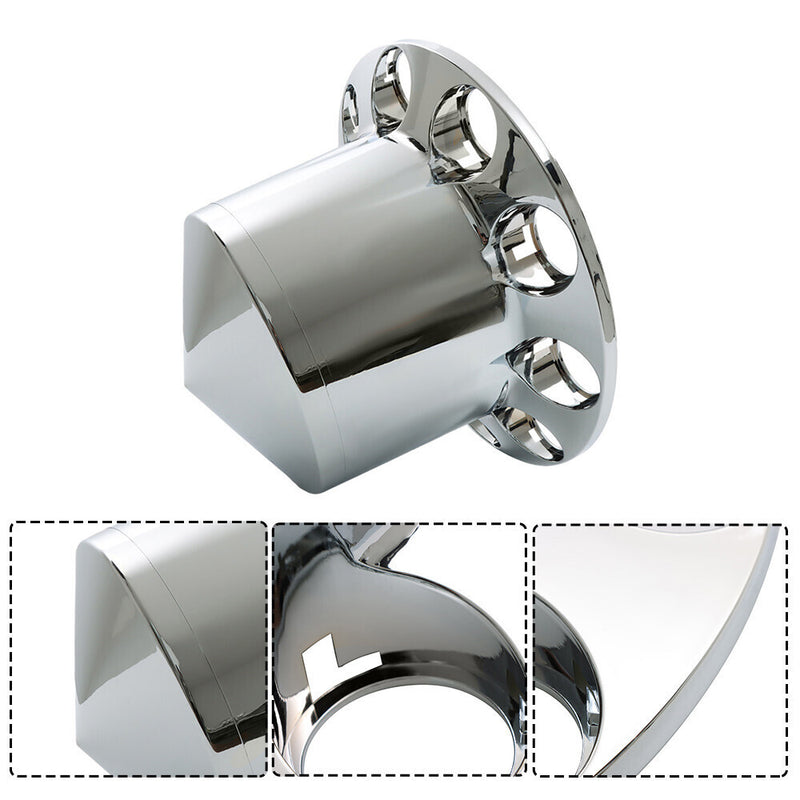 DURAFORCE Chrome Semi Trucks Hub Cover Wheel Set Rear 33mm Nut Covers Spike USA