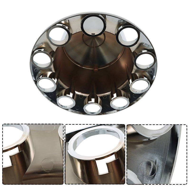 DURAFORCE Chrome Semi Trucks Hub Cover Wheel Set Rear 33mm Nut Covers Spike USA
