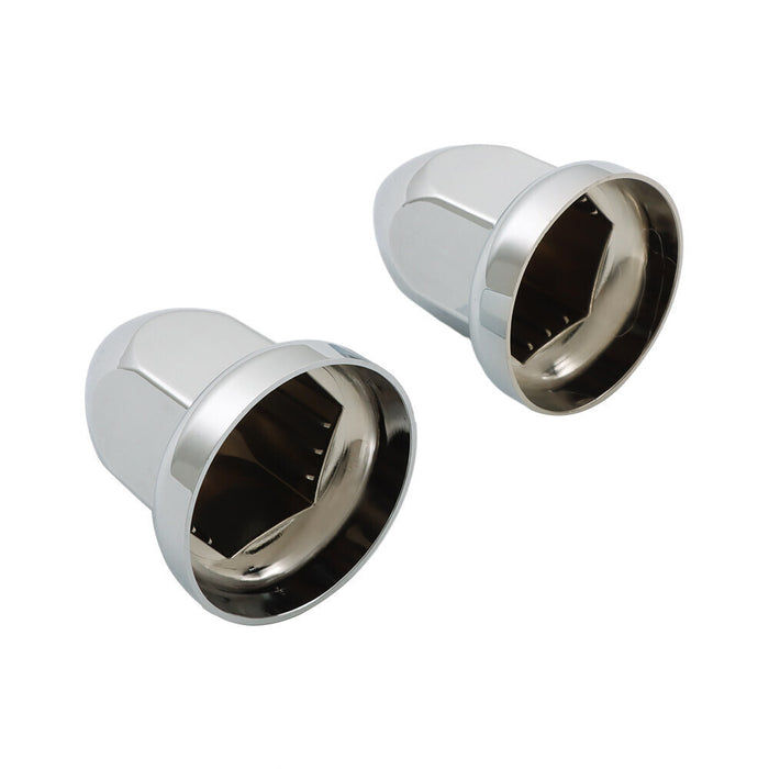 DURAFORCE Chrome 33mm Lug Nut Covers Push-on Bullet Flanged For Semi Trucks Pack of 40