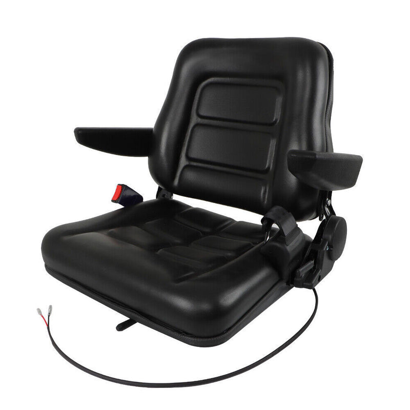 DURAFORCE Universal Folding Seat For Tractor And Forklift With Slide/ Armrest/ Seatbelt
