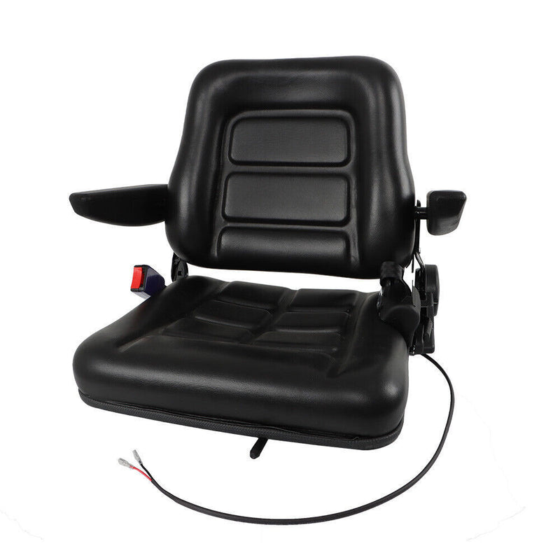 DURAFORCE Universal Folding Seat For Tractor And Forklift With Slide/ Armrest/ Seatbelt