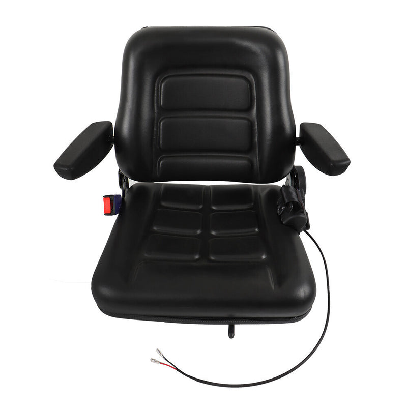 DURAFORCE Universal Folding Seat For Tractor And Forklift With Slide/ Armrest/ Seatbelt