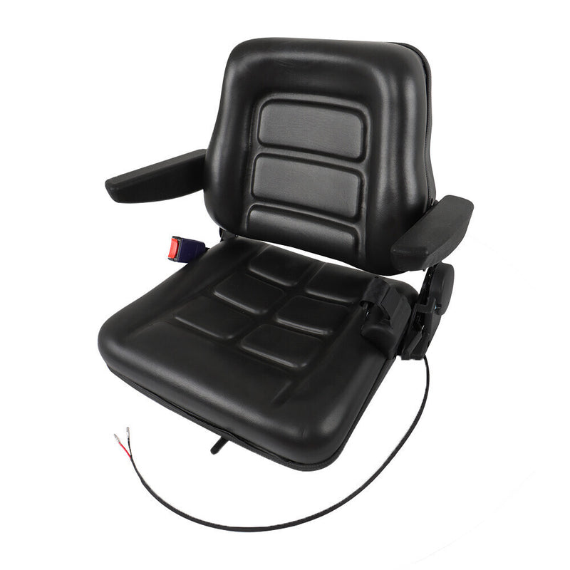 DURAFORCE Universal Folding Seat For Tractor And Forklift With Slide/ Armrest/ Seatbelt