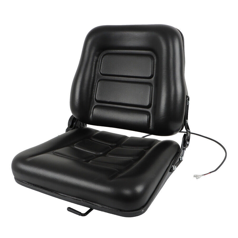 DURAFORCE Forklift Seat Fold Down Tractor Seat with Adjustable Angle Back Universal